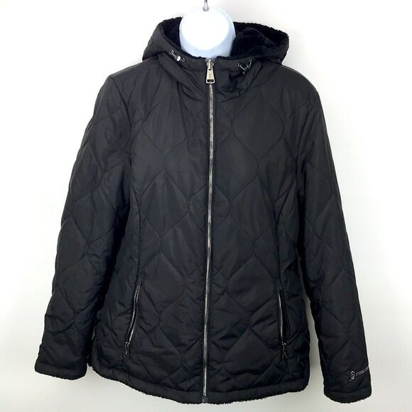 Free Country Hooded Zip up Reversible Jacket Women’s size Medium - Picture 1 of 14